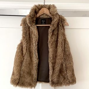 ZARA TRF “Warm Things” Faux Fur Vest, Medium